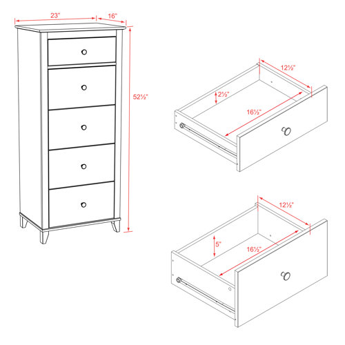 Red Barrel Studio® Apryle 5 Drawer Dresser & Reviews Wayfair